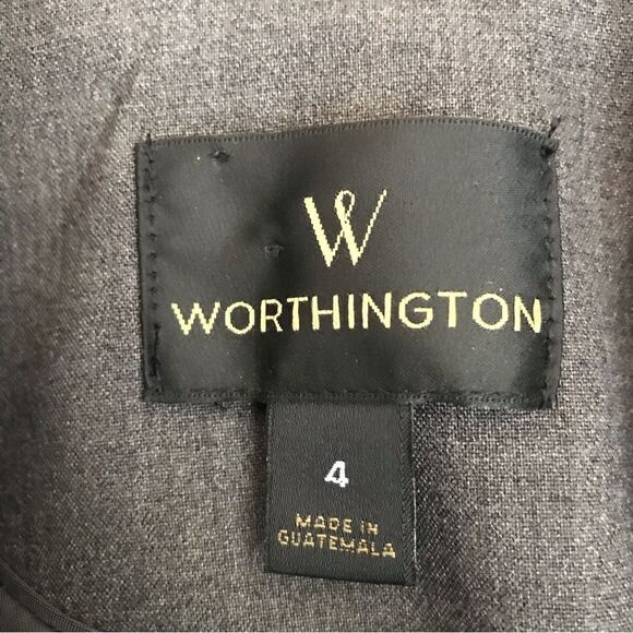 Worthington Blazer Women's Size 4 Grey One-Button Long Sleeve Front Pockets - Picture 12 of 12